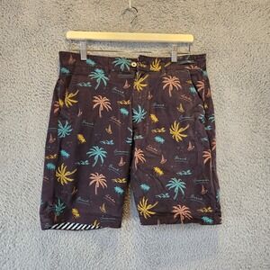 Cactus Man Ricky Singh Shorts Mens 32 Palm Tree Enjoy Today Colorful‎ Zip Fly